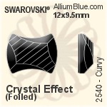 スワロフスキー Curvy ラインストーン (2540) 7x5.5mm - カラー 裏面プラチナフォイル