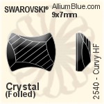 施華洛世奇 Curvy 熨底平底石 (2540) 12x9.5mm - 透明白色 鋁質水銀底