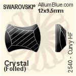 施华洛世奇 Curvy 熨底平底石 (2540) 9x7mm - 透明白色 铝质水银底