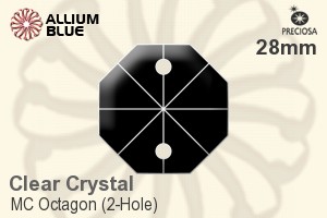 Preciosa MC Octagon (2-Hole) (2552) 28mm - Clear Crystal