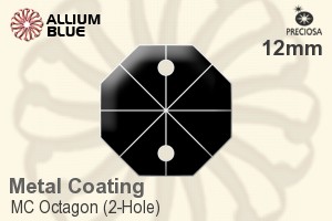 Preciosa MC Octagon (2-Hole) (2552) 12mm - Metal Coating
