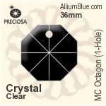Preciosa MC Octagon (1-Hole) (2571) 36mm - Clear Crystal