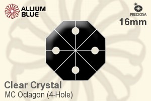 Preciosa MC Octagon (4-Hole) (2573) 16mm - Clear Crystal