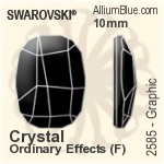 スワロフスキー Graphic ラインストーン (2585) 10mm - クリスタル エフェクト 裏面プラチナフォイル