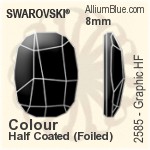 施华洛世奇 图形 熨底平底石 (2585) 8mm - 颜色 铝质水银底