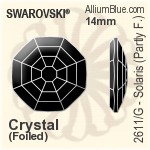 スワロフスキー Solaris (Partly Frosted) ラインストーン (2611/G) 10mm - カラー 裏面にホイル無し