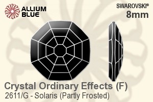 施華洛世奇 Solaris (局部磨砂) 平底石 (2611/G) 8mm - 白色（半塗層） 白金水銀底