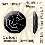 スワロフスキー Solaris (Partly Frosted) ラインストーン (2611/G) 14mm - クリスタル エフェクト 裏面プラチナフォイル