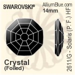 施华洛世奇 Solaris (局部磨砂) 熨底平底石 (2611/G) 8mm - 白色（半涂层） 铝质水银底