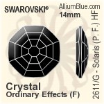 スワロフスキー Solaris (Partly Frosted) ラインストーン ホットフィックス (2611/G) 8mm - クリスタル エフェクト 裏面アルミニウムフォイル