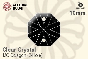 Preciosa MC Octagon (2-Hole) (2611) 10mm - Clear Crystal