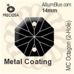 Preciosa MC Octagon (2-Hole) (2611) 14mm - Metal Coating