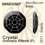 スワロフスキー Solaris ラインストーン (2611) 8mm - カラー 裏面にホイル無し