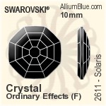 施華洛世奇 Solaris 平底石 (2611) 8mm - 白色（半塗層） 白金水銀底