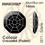 施華洛世奇 Solaris 平底石 (2611) 10mm - 白色（半塗層） 白金水銀底
