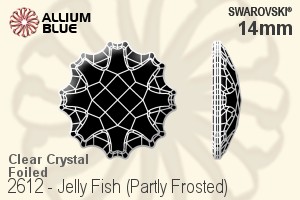 Swarovski Jelly Fish (Partly Frosted) Flat Back No-Hotfix (2612) 14mm - Clear Crystal With Platinum Foiling