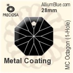 Preciosa MC Octagon (1-Hole) (2636) 28mm - Metal Coating