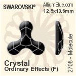 施華洛世奇 分子狀 平底石 (2708) 8x8.7mm - 顏色 白金水銀底