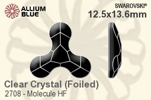 Swarovski Molecule Flat Back Hotfix (2708) 12.5x13.6mm - Clear Crystal With Aluminum Foiling