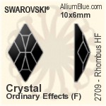 施華洛世奇XILION施亮Rose 熨底平底石 (2038) SS10 - 顏色（半塗層） 銀色水銀底