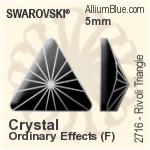 Swarovski Rivoli Triangle Flat Back No-Hotfix (2716) 5mm - Crystal Effect With Platinum Foiling