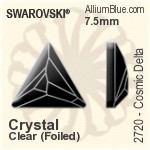 施华洛世奇 天宇 三角形 平底石 (2720) 7.5mm - 透明白色 白金水银底