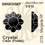 Swarovski Diamond Leaf Sew-on Stone (3254) 20x9mm - Colour (Uncoated) With Platinum Foiling