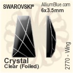 Swarovski Rose Flat Back No-Hotfix (2000) SS4 - Clear Crystal With Platinum Foiling