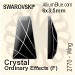スワロフスキー Wing ラインストーン (2770) 6x3.5mm - クリスタル 裏面プラチナフォイル