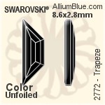 Swarovski Trapeze Flat Back No-Hotfix (2772) 8.6x2.8mm - Clear Crystal With Platinum Foiling