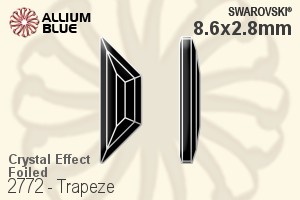 Swarovski Trapeze Flat Back No-Hotfix (2772) 8.6x2.8mm - Crystal Effect With Platinum Foiling