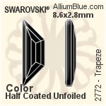 Swarovski Trapeze Flat Back No-Hotfix (2772) 12.9x4.2mm - Color (Half Coated) Unfoiled