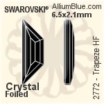 スワロフスキー Diamond Shape ラインストーン ホットフィックス (2773) 9.9x5.9mm - クリスタル エフェクト 裏面アルミニウムフォイル