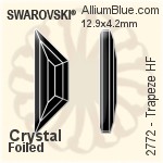 スワロフスキー Trapeze ラインストーン ホットフィックス (2772) 8.6x2.8mm - クリスタル 裏面アルミニウムフォイル