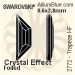 施华洛世奇 Trapeze 熨底平底石 (2772) 8.6x2.8mm - 透明白色 铝质水银底