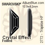 施华洛世奇 Trapeze 熨底平底石 (2772) 8.6x2.8mm - 颜色（半涂层） 铝质水银底
