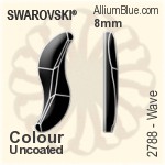 スワロフスキー Wave フラットバック ラインストーン (2788) 8mm - カラー（コーティングなし） 裏面にホイル無し