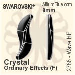 施华洛世奇 海浪 熨底平底石 (2788) 10mm - 透明白色 铝质水银底