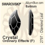 施华洛世奇 Diamond 树叶 平底石 (2797) 10x5mm - 白色（半涂层） 白金水银底