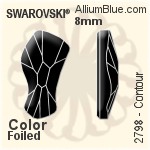 Swarovski Contour Flat Back No-Hotfix (2798) 8mm - Crystal Effect With Platinum Foiling