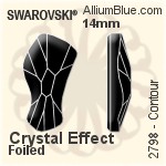 Swarovski Contour Flat Back No-Hotfix (2798) 14mm - Crystal Effect With Platinum Foiling