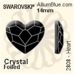 施華洛世奇 心形 平底石 (2808) 3.6mm - 透明白色 白金水銀底