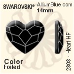 施華洛世奇 心形 熨底平底石 (2808) 6mm - 透明白色 鋁質水銀底