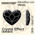 Swarovski Heart Flat Back Hotfix (2808) 10mm - Clear Crystal With Aluminum Foiling