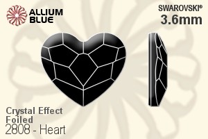 Swarovski Heart Flat Back No-Hotfix (2808) 3.6mm - Crystal Effect With Platinum Foiling