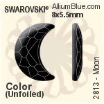 Swarovski Moon Flat Back No-Hotfix (2813) 8x5.5mm - Clear Crystal With Platinum Foiling