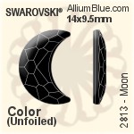 スワロフスキー Moon ラインストーン (2813) 8x5.5mm - クリスタル エフェクト 裏面プラチナフォイル