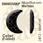 施华洛世奇 Moon 熨底平底石 (2813) 8x5.5mm - 白色（半涂层） 铝质水银底