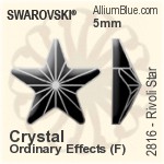 Swarovski Heart Flat Back Hotfix (2808) 6mm - Color With Aluminum Foiling