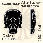 施华洛世奇 Skull 平底石 (2856) 14x10.5mm - 颜色（半涂层） 无水银底